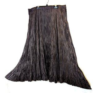 Skirt by Simon Chang Brown Crinkled Voluminous Size 12